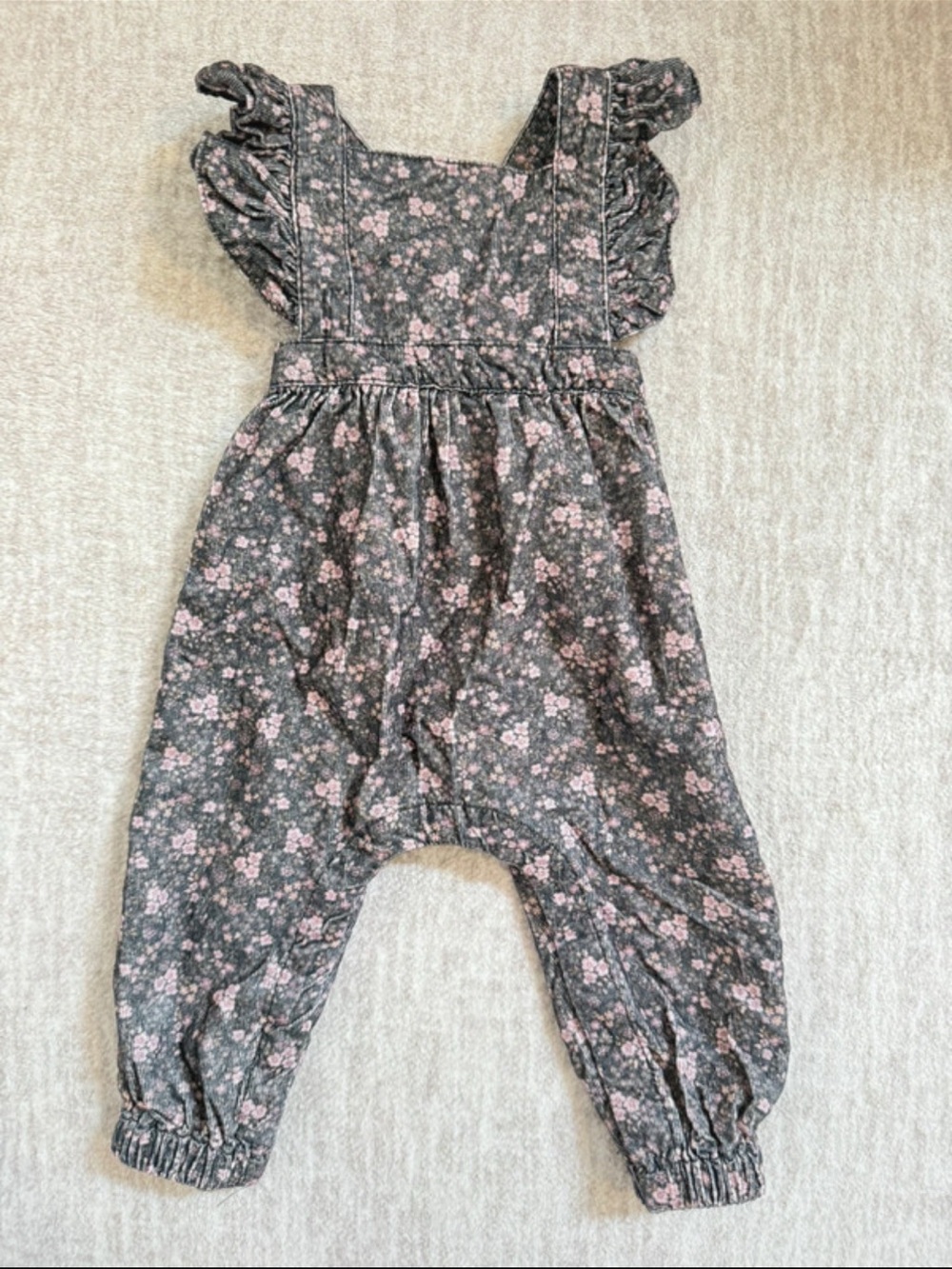 Jamie Kay Organic Cotton Babygirl Jumpsuit - Pink on Charcoal